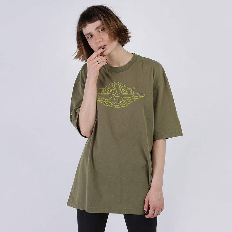 женская зеленая футболка Jordan Oversize Tee CV7429-222 - цена, описание, фото 1